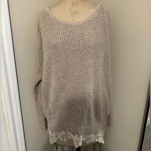 UO | Pins & Needles Oversized Sweater in Beige Oatmeal | Size: M